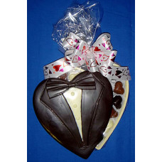 Tuxedo Lid Chocolate Heart Box